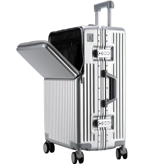 Front-opening suitcase, men's aluminum-framed suitcase, large-capacity suitcase, boarding case, 20-inch trolley case, password box 
Front-opening suitcase, men's aluminum-framed suitcase, large-capacity suitcase, boarding case, 20-inch trolley case, password box