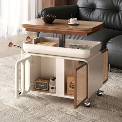 Quanmu Movable Coffee Table Small Apartment Foldable Living Room New arrival Sofa Adjustable For Home Cart Tea Table Side Cabinet Side Table Quanmu Movable Coffee Table Small Apartment Foldable Living Room New arrival Sofa Adjustable For Home Cart Tea Table Side Cabinet Side Table