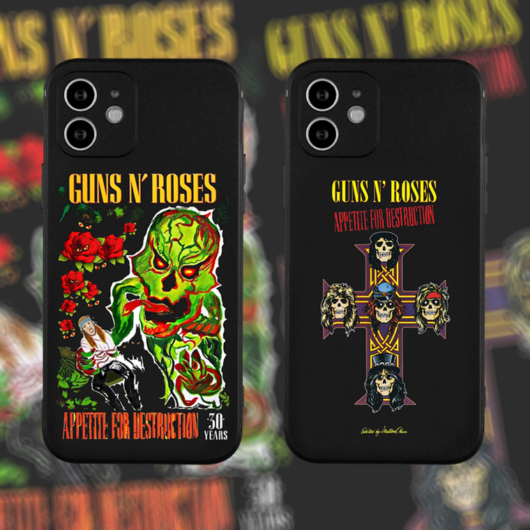 Guns And Roses New Metal Band Illustration 15, 14, 13, 12, 11 iPhone Case