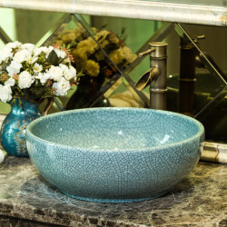 Jingdezhen Countertop Basin Art Basin Ceramic Wash Basin Household Round Wash Basin Ice Crack Wash Basin Countertop Basin Jingdezhen Countertop Basin Art Basin Ceramic Wash Basin Household Round Wash Basin Ice Crack Wash Basin Countertop Basin