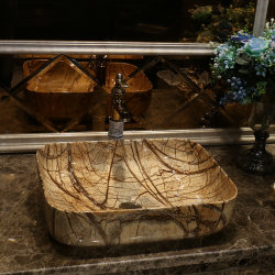 Countertop Basin Square Artistic Marble Basin Bathroom Washbasin Ceramic Washbasin Countertop Washbasin for Home Use Countertop Basin Square Artistic Marble Basin Bathroom Washbasin Ceramic Washbasin Countertop Washbasin for Home Use