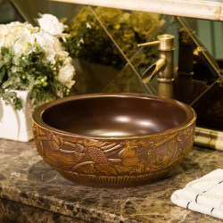 Countertop Basin Wash Basin Ceramic Wash Basin Round Antique Art Countertop Basin European Style Bathroom Wash Basin Retro Countertop Basin Wash Basin Ceramic Wash Basin Round Antique Art Countertop Basin European Style Bathroom Wash Basin Retro