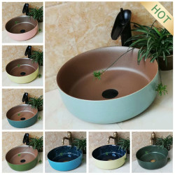 Metal Glaze Nordic Art Countertop Basin Household Ceramic Basin Small Size Hotel Bathroom Washbasin Basin Metal Glaze Nordic Art Countertop Basin Household Ceramic Basin Small Size Hotel Bathroom Washbasin Basin