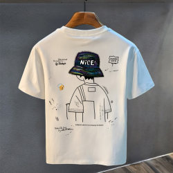 2025 New Short-Sleeved T-Shirt for Men, High-Quality Pure Cotton, Summer Loose Fit, Large Size, Heavyweight, Simple and Stylish Printed Top 2025 New Short-Sleeved T-Shirt for Men, High-Quality Pure Cotton, Summer Loose Fit, Large Size, Heavyweight, Simple and Stylish Printed Top