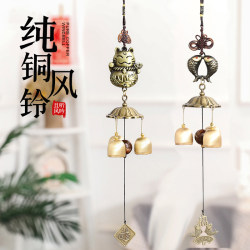 Vintage Pure Copper Bell Wind Chime Hanging Decoration Door Ornament with 3 Bells for Home Protection and Wealth, Suitable for Shop Doorbell, Bedroom, and Room Decoration Vintage Pure Copper Bell Wind Chime Hanging Decoration Door Ornament with 3 Bells for Home Protection and Wealth, Suitable for Shop Doorbell, Bedroom, and Room Decoration