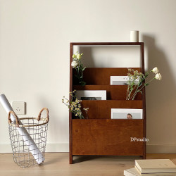 Korean Style ins Vintage Magazine Rack Retro Coffee Shop Small Bookshelf Trendy Wabi-Sabi Style Record Storage Shelf Korean Style ins Vintage Magazine Rack Retro Coffee Shop Small Bookshelf Trendy Wabi-Sabi Style Record Storage Shelf