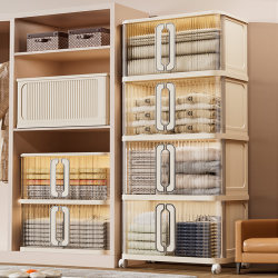 Household Floor-Standing Storage Cabinet, Bedroom Dust-Proof Quilt and Clothes Storage Cabinet, Wardrobe, Movable Installation-Free Storage Cabinet Household Floor-Standing Storage Cabinet, Bedroom Dust-Proof Quilt and Clothes Storage Cabinet, Wardrobe, Movable Installation-Free Storage Cabinet
