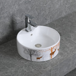 Countertop Basin Above Counter Wash Basin Single Basin Ceramic Wash Basin Home Balcony Bathroom Basin Small Size Round Countertop Basin Above Counter Wash Basin Single Basin Ceramic Wash Basin Home Balcony Bathroom Basin Small Size Round