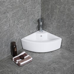Art Triangle Countertop Ceramic Washbasin Home Mini Balcony Large and Small Bathroom Washbasin Single Basin Art Triangle Countertop Ceramic Washbasin Home Mini Balcony Large and Small Bathroom Washbasin Single Basin