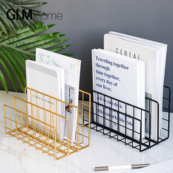 Nordic Light Luxury Iron Art Trapezoidal Bookshelf, Creative and Simple Office Desktop Magazine and File Organizer Storage Rack Nordic Light Luxury Iron Art Trapezoidal Bookshelf, Creative and Simple Office Desktop Magazine and File Organizer Storage Rack