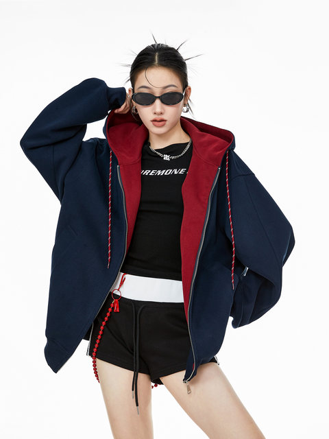 Ich Mode American Retro Velvet Hooded Jacket for Women Autumn and Winter 2025 New Loose Sweatshirt Cardigan Top Ich Mode American Retro Velvet Hooded Jacket for Women Autumn and Winter 2025 New Loose Sweatshirt Cardigan Top