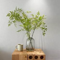Artificial Nandina Bamboo Fake Green Plant Single Branch Multi-Pronged Branches Living Room Shopping Mall Landscaping Decoration Floor-Standing Ornament Photography Props Artificial Nandina Bamboo Fake Green Plant Single Branch Multi-Pronged Branches Living Room Shopping Mall Landscaping Decoration Floor-Standing Ornament Photography Props