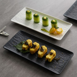 Mili Fengwu High-End Rectangular Plate, Creative Cold Dish Plate, Household Sushi Plate, Commercial Hotel Ceramic Dinner Plate Mili Fengwu High-End Rectangular Plate, Creative Cold Dish Plate, Household Sushi Plate, Commercial Hotel Ceramic Dinner Plate