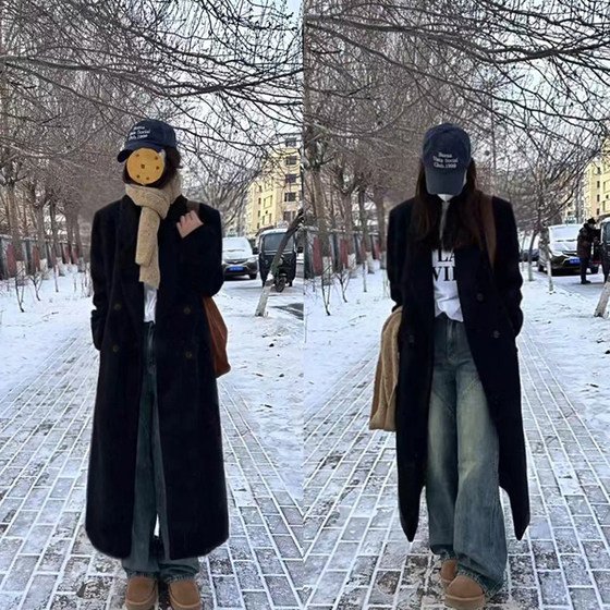 II Studio Autumn and Winter Advanced Shoulder Black high -end black woolen woolen women's long woolen coat
II Studio Autumn and Winter Advanced Shoulder Black high -end black woolen woolen women's long woolen coat
