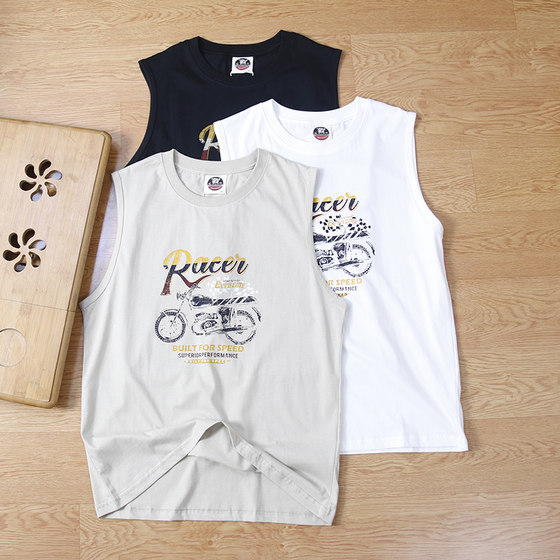 HK order fitness vest male loose training muscle sports basketball male Amei Kattan cotton sleeveless T -shirt tide HK order fitness vest male loose training muscle sports basketball male Amei Kattan cotton sleeveless T -shirt tide