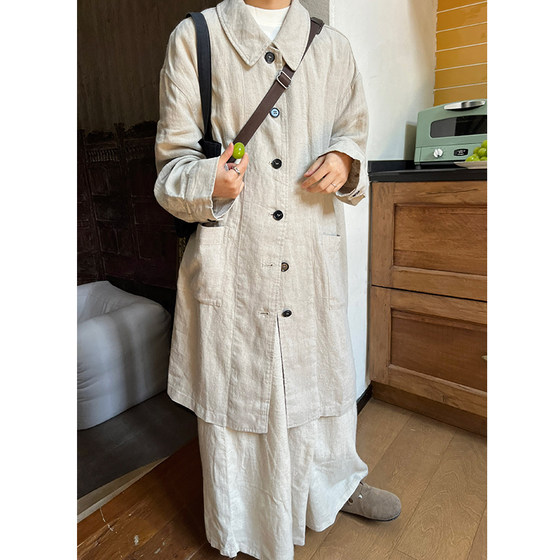 Niche cousin 2023 early autumn new retro linen trench coat for women mid-length vintage early autumn loose jacket
Niche cousin 2023 early autumn new retro linen trench coat for women mid-length vintage early autumn loose jacket