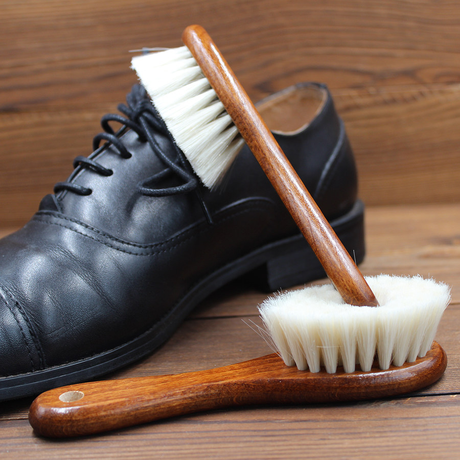 Leather Shoes Keep Your Shoes Clean Old Cowhide Plush Shoe Brush Beech Wood  Handle, Dust Polish