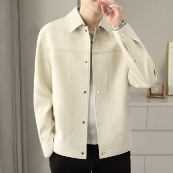 High-end spring jacket for men's spring and autumn thin design suit lapel short casual Korean jacket for men High-end spring jacket for men's spring and autumn thin design suit lapel short casual Korean jacket for men