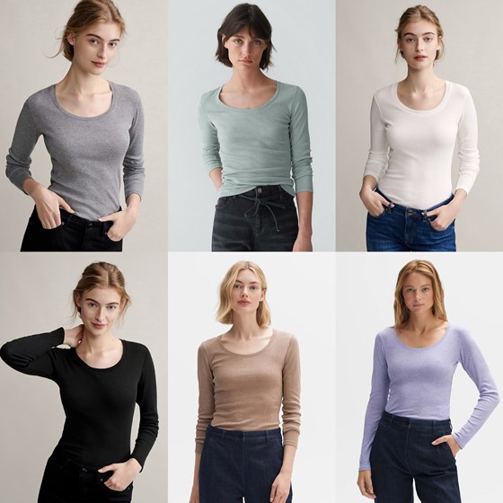 German minimalist*pus women's SORANA low round neck long sleeve comfortable slim T-shirt top Multi-color
German minimalist*pus women's SORANA low round neck long sleeve comfortable slim T-shirt top Multi-color