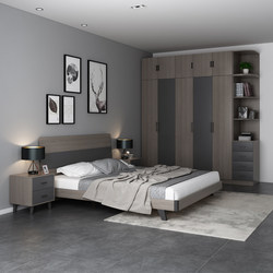 Bedroom Furniture Set Combination, Nordic Modern Minimalist Bed and Wardrobe Suite for Master Bedroom, Available in Three, Four, Five, or Six Pieces Bedroom Furniture Set Combination, Nordic Modern Minimalist Bed and Wardrobe Suite for Master Bedroom, Available in Three, Four, Five, or Six Pieces