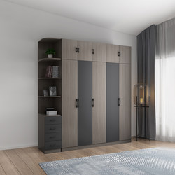 Nordic Wardrobe, Simple, Modern, Economical, Bedroom 2345-Door Cabinet, Assembled Solid Wood Overall Combination Wardrobe Nordic Wardrobe, Simple, Modern, Economical, Bedroom 2345-Door Cabinet, Assembled Solid Wood Overall Combination Wardrobe