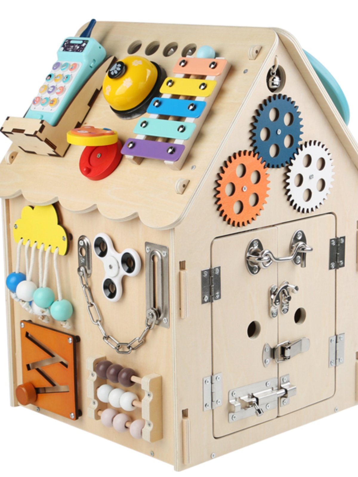 クールプレイスモンテッソーリビジーボード - 幼児教育用木製おもちゃ