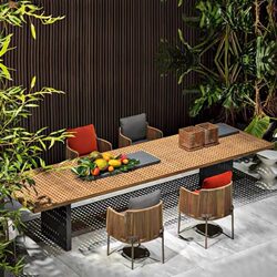 Outdoor Tables and Chairs, Outdoor Leisure Courtyard Rattan Chairs, Open-Air Garden Furniture, B&B Balcony Villa Long Table Furniture Combination Outdoor Tables and Chairs, Outdoor Leisure Courtyard Rattan Chairs, Open-Air Garden Furniture, B&B Balcony Villa Long Table Furniture Combination