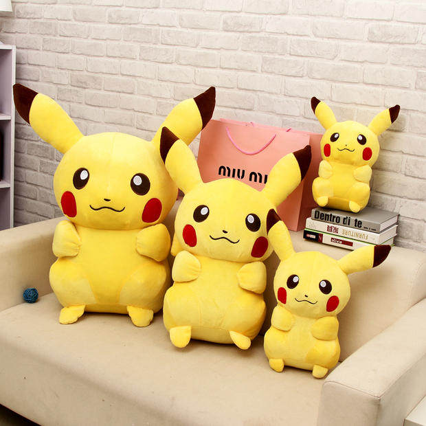 包邮正版大号神奇宝贝皮卡丘比卡丘公仔毛绒玩具抱枕娃娃生日礼物