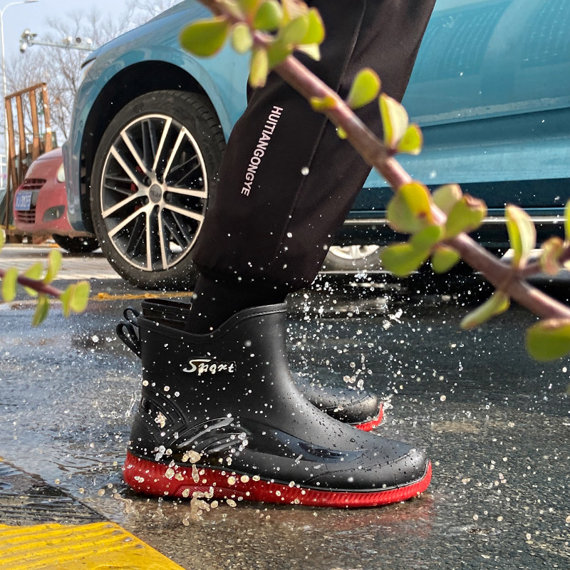 Thousands of Asparagus Men's Rain Boots Waterproof Plastic Shoes
