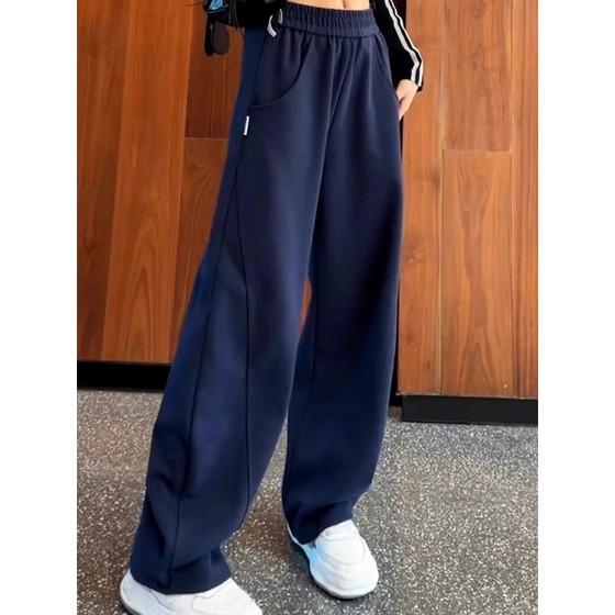 Pants for girls' spring and autumn style 2025 new children's hot sports wide-leg pants autumn clothes banana straight scimitar trousers Pants for girls' spring and autumn style 2025 new children's hot sports wide-leg pants autumn clothes banana straight scimitar trousers