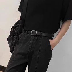 Retro Hong Kong Style Belt for Men and Women, Pin Buckle, Stylish Korean Version Leather Belt, Versatile Casual Suit Belt for Young People, Trendy for Students Retro Hong Kong Style Belt for Men and Women, Pin Buckle, Stylish Korean Version Leather Belt, Versatile Casual Suit Belt for Young People, Trendy for Students