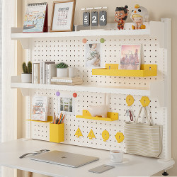 Desktop perforated board storage rack desk bookshelf study desk computer desk clip-type vertical all-metal storage and organization rack Desktop perforated board storage rack desk bookshelf study desk computer desk clip-type vertical all-metal storage and organization rack
