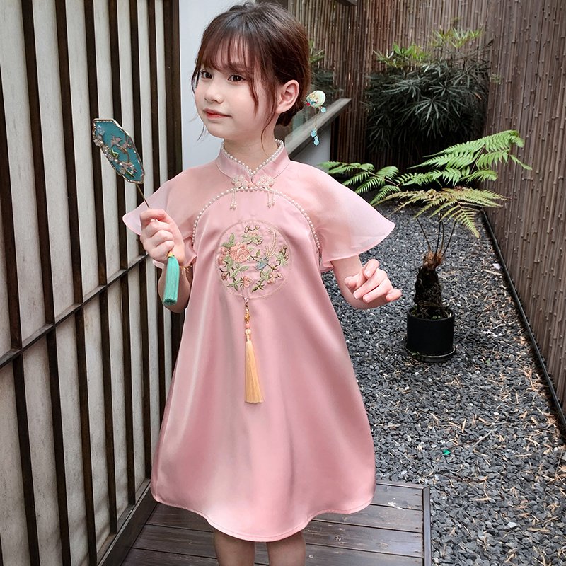 女の子チャイナドレス少女中国風漢服ドレス 2024 新スタイル外国