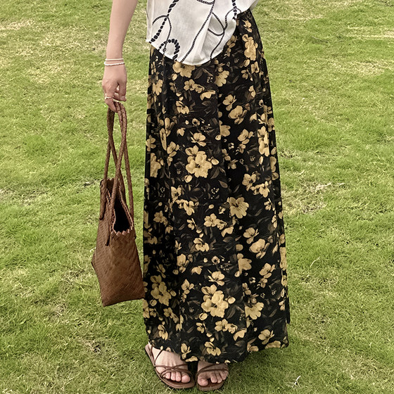 Bunlanxing Fashion Vacation Style Floral Skirt Summer Extended A-line Elastic High-waist Slim Cotton Silk Night Dress
Bunlanxing Fashion Vacation Style Floral Skirt Summer Extended A-line Elastic High-waist Slim Cotton Silk Night Dress