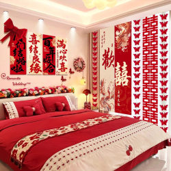 Wedding Decoration Set for the Bride and Groom's New Bedroom, Including Bedside Tables, Full Set, 2025 High-End Wedding Style Wedding Decoration Set for the Bride and Groom's New Bedroom, Including Bedside Tables, Full Set, 2025 High-End Wedding Style
