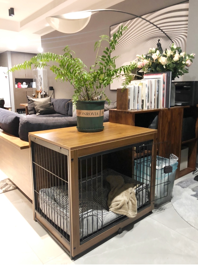 带厕所柴犬柯基泰迪室内家用钢木质狗笼 带厕所柴犬柯基泰迪室内家用钢木质狗笼
