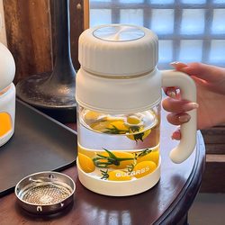 Simple Large-Capacity Glass Water Cup for Women, New Model 2025, with Handle, Suitable for Ladies' Office Use, Tea Brewing, Water Separation Cup for Men Simple Large-Capacity Glass Water Cup for Women, New Model 2025, with Handle, Suitable for Ladies' Office Use, Tea Brewing, Water Separation Cup for Men