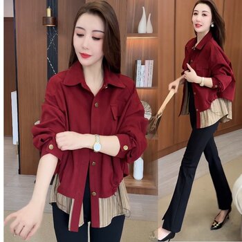 Large-size women's jackets are simple and versatile and casual and fashionable. Autumn 2025. Slim and slim
 Large-size women's jackets are simple and versatile and casual and fashionable. Autumn 2025. Slim and slim