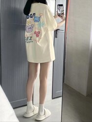 Pure Cotton Loose Short-Sleeved Regular Shoulder T-Shirt for Women, Half-Sleeve, 2025 Summer New Oversized Dopamine Top Pure Cotton Loose Short-Sleeved Regular Shoulder T-Shirt for Women, Half-Sleeve, 2025 Summer New Oversized Dopamine Top