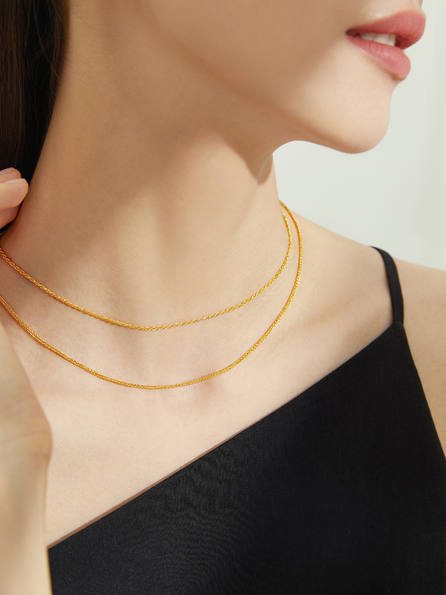 Chow Tai Fook Chopin Plain Gold Necklace F172885