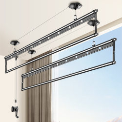 Balcony Clothes Drying Rack, Hand-Cranked, Foldable, Four-Rod, Adjustable, Manual, Top-Mounted Clothes Rack Balcony Clothes Drying Rack, Hand-Cranked, Foldable, Four-Rod, Adjustable, Manual, Top-Mounted Clothes Rack