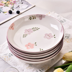 Zixuanhua Ceramic Plate, Dinner Plate, New Model for Home Use, Particularly Beautiful Dish Plate, High-End Underglaze Color Tableware Zixuanhua Ceramic Plate, Dinner Plate, New Model for Home Use, Particularly Beautiful Dish Plate, High-End Underglaze Color Tableware