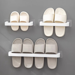 Bathroom Slipper Rack, No-Drill Wall-Mounted Shoe Organizer, Drainage Storage Solution, Behind-The-Door Hanging Shelf Bathroom Slipper Rack, No-Drill Wall-Mounted Shoe Organizer, Drainage Storage Solution, Behind-The-Door Hanging Shelf
