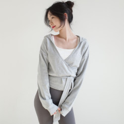 Rolling Yoga Jacket for Women, Loose Hooded Sweatshirt with Straps, High-End Autumn Lace-Up Fitness Wear Rolling Yoga Jacket for Women, Loose Hooded Sweatshirt with Straps, High-End Autumn Lace-Up Fitness Wear