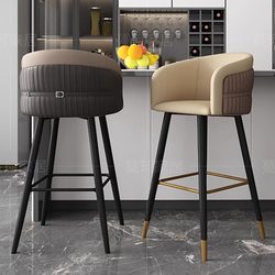 Italian-Style Bar Stool, High-End Light Luxury Bar Stool with a Sense of Sophistication, Home-Use Backrest Island Stool, Bar High Stool Italian-Style Bar Stool, High-End Light Luxury Bar Stool with a Sense of Sophistication, Home-Use Backrest Island Stool, Bar High Stool