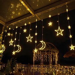 Solar Outdoor Lights Balcony Atmosphere Waterproof Lights with Garden Decoration Outdoor Colorful Lights Led Star Moon String Lights Solar Outdoor Lights Balcony Atmosphere Waterproof Lights with Garden Decoration Outdoor Colorful Lights Led Star Moon String Lights