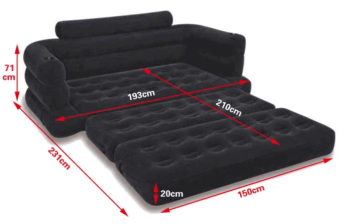 intex надувной диван-трансформер pull-out sofa 68566np 193х231х71