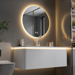 Simple and Skin-Friendly Bathroom Cabinet with Rounded Edges, Light Luxury Modern Minimalist Bathroom Sink and Washbasin Combination Cabinet Simple and Skin-Friendly Bathroom Cabinet with Rounded Edges, Light Luxury Modern Minimalist Bathroom Sink and Washbasin Combination Cabinet