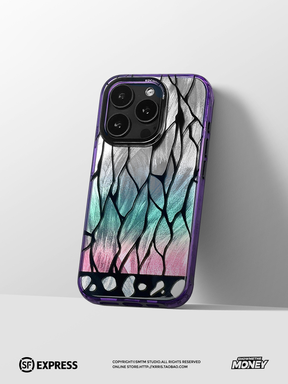 Anime – Demon Slayer Laser Gradient 15, 14, 13, 12 iPhone Case