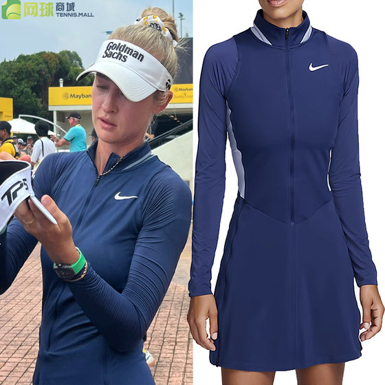Nike women's tennis uniform dress 25 years of autumn and winter warm golf quick-drying breathable stand collar sports long sleeves Nike women's tennis uniform dress 25 years of autumn and winter warm golf quick-drying breathable stand collar sports long sleeves